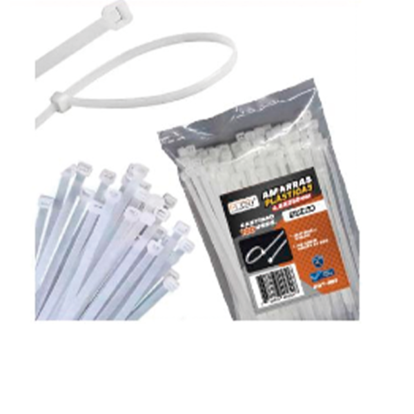 amarra blanca 1000x1000 Bolsa de 100 amarras plasticas 2.5 x 150 blanca / valor con IVA por 50 bolsas